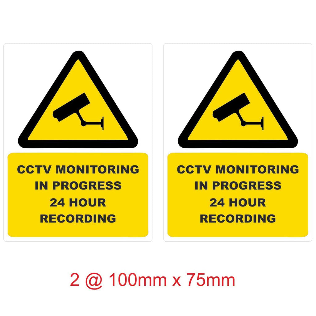 CCTV Laminated Vinyl Stickers  Security, Camera, Warning, Weatherproof Set of 7