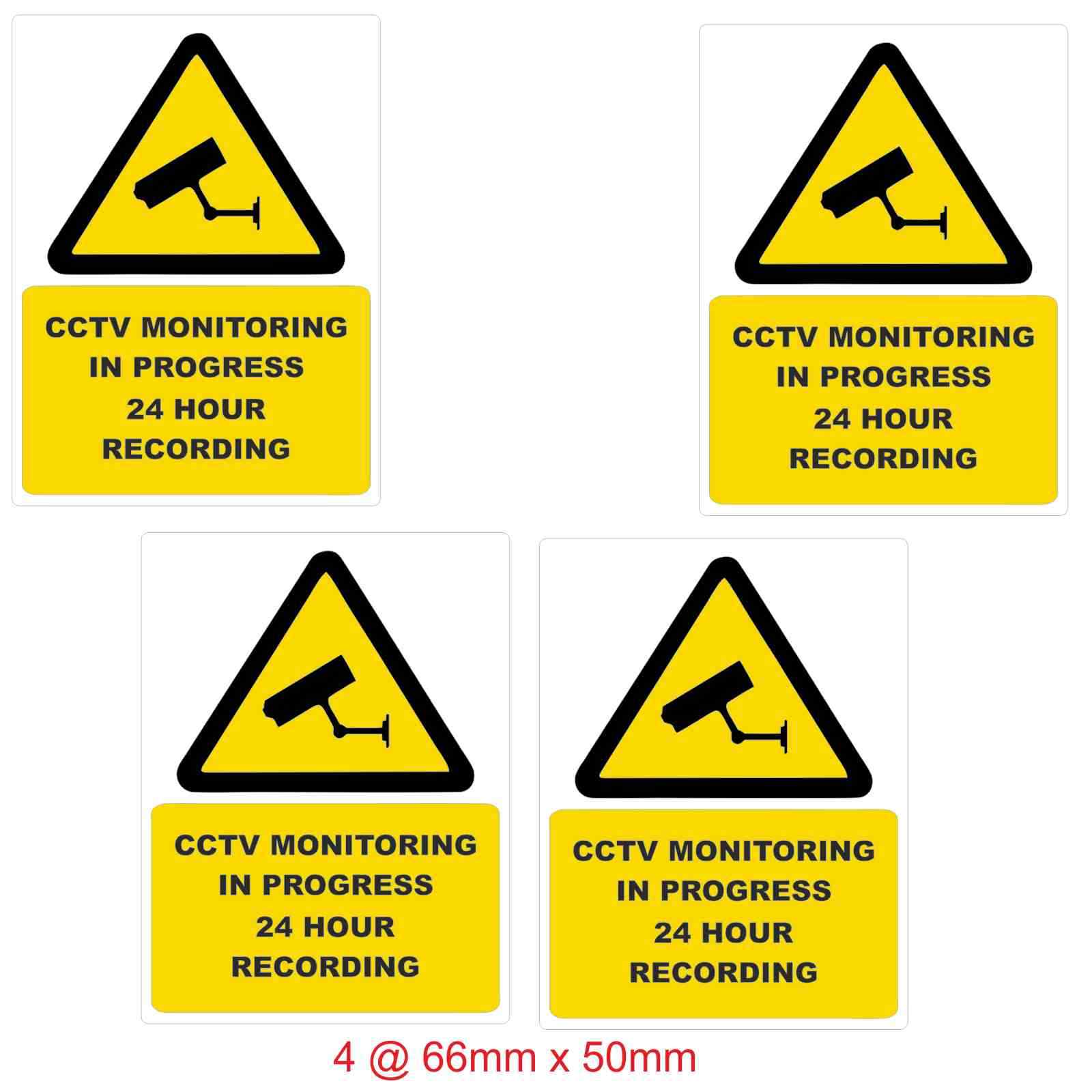 CCTV Laminated Vinyl Stickers  Security, Camera, Warning, Weatherproof Set of 7