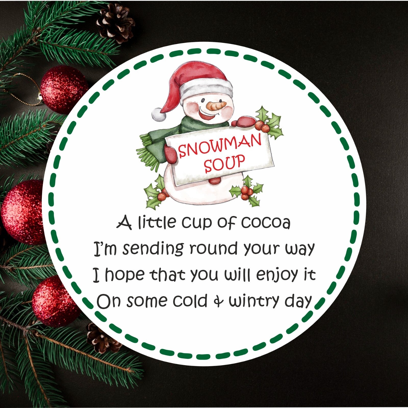 33 Snowman Soup Christmas Stickers, Labels,  School Fundraiser, Sweet Cones