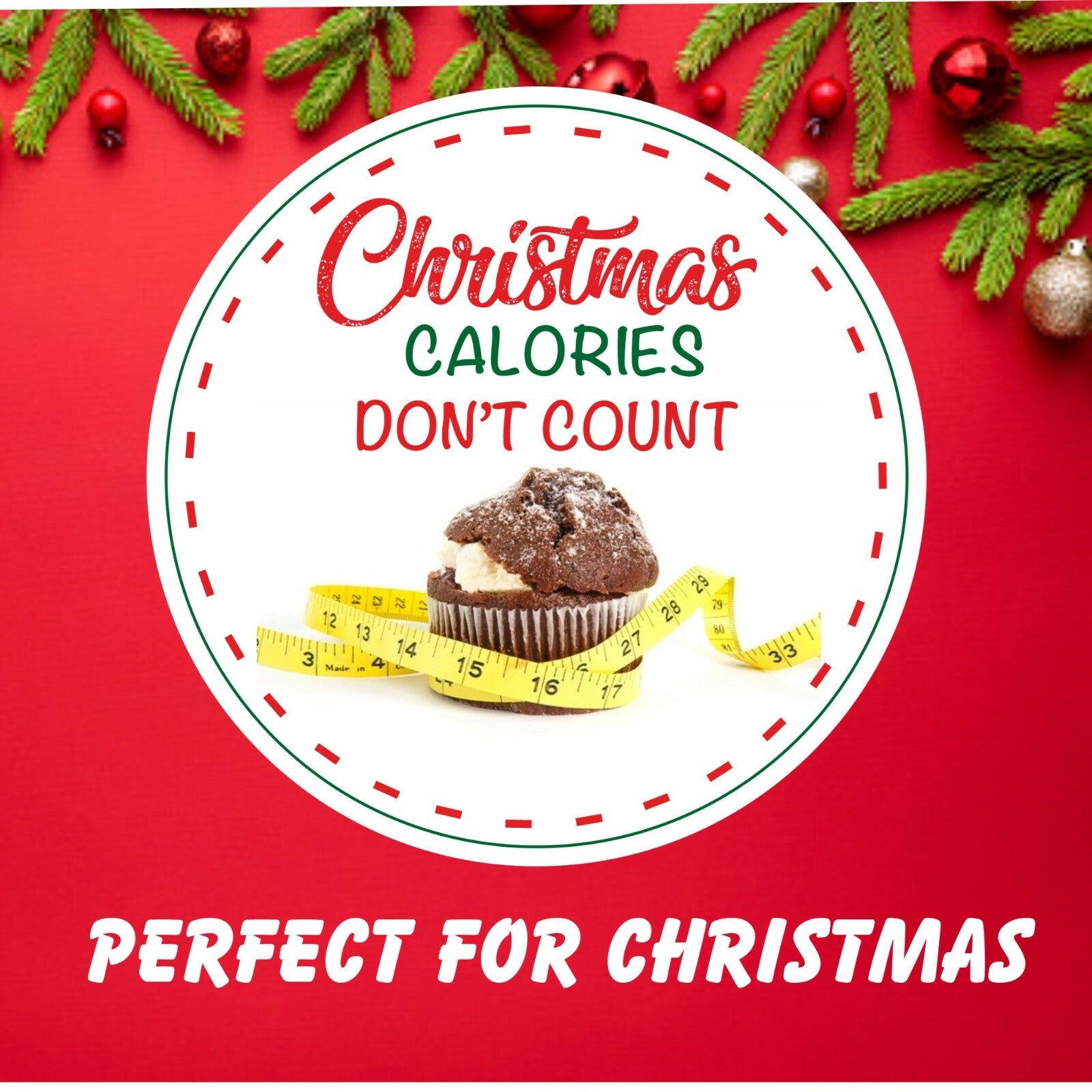 Christmas Calories Don’t Count Baking Stickers, Labels for Gift boxes Tins, Bags