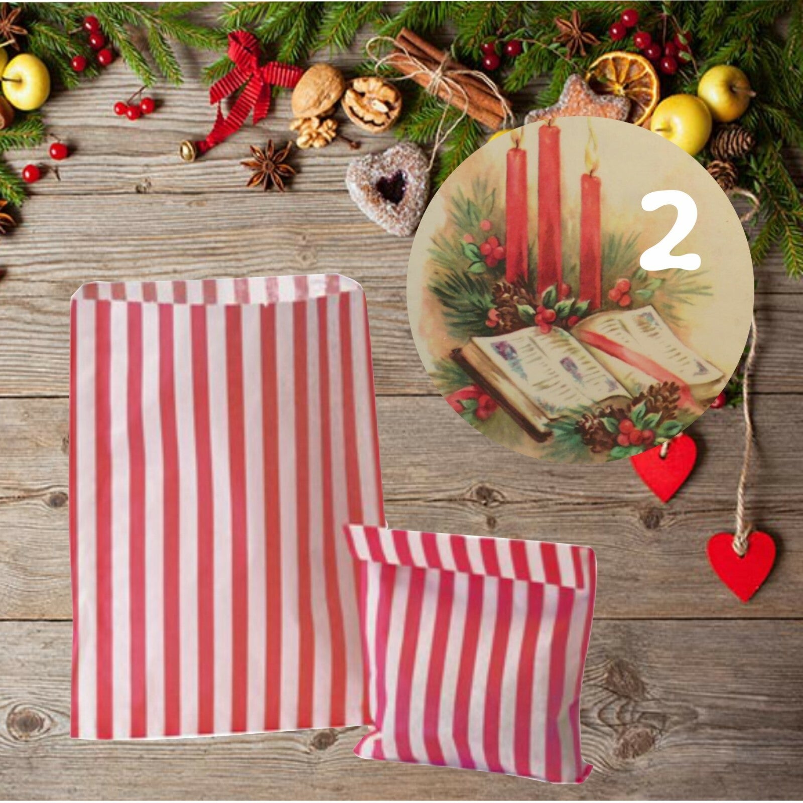 24 Traditional Advent Calendar Stickers & 24  Bags for  Boys or Girls Christmas