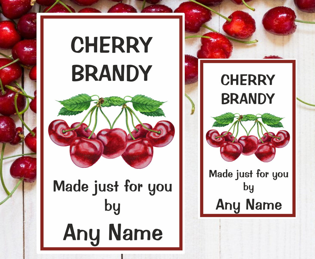 8 Personalised Cherry Brandy  Labels Great Christmas Gift , Stocking filler Neighbour etc