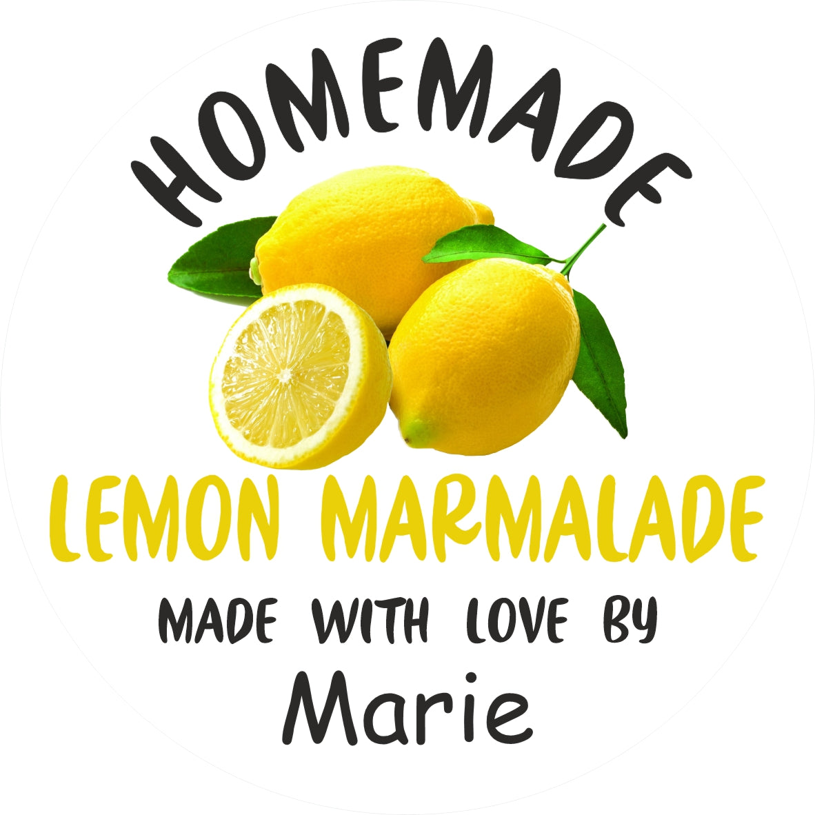 39 Personalised Lemon Marmalade Jar Labels, Stickers