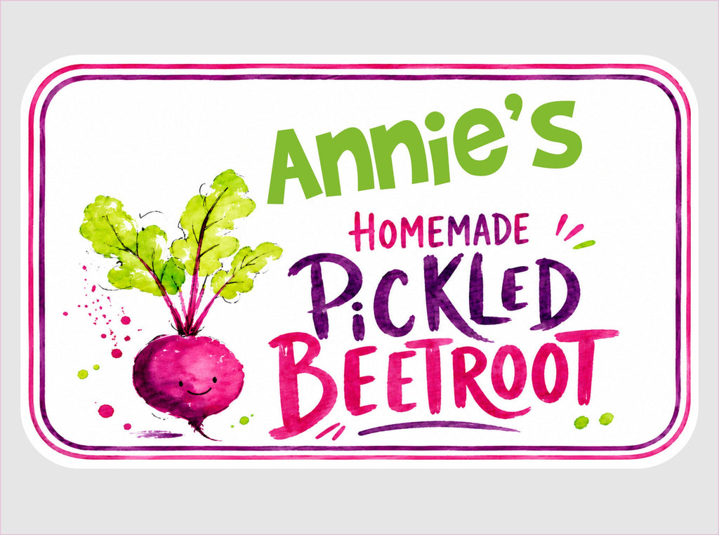 Personalised Pickled Beetroot Labels – Gloss Vinyl Stickers (95 x 58mm)