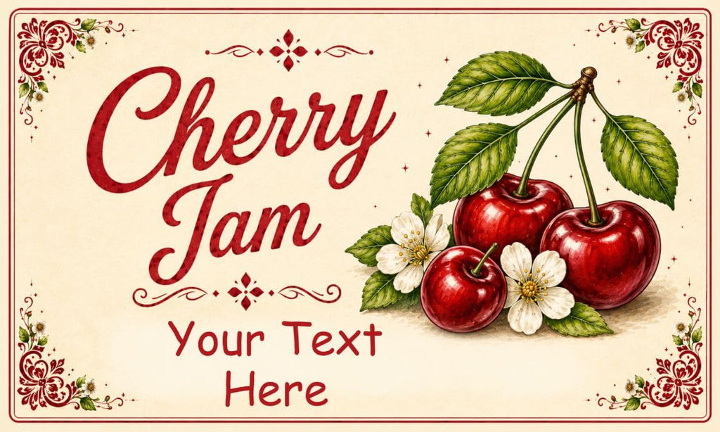 21 Personalised Cherry Jam Labels