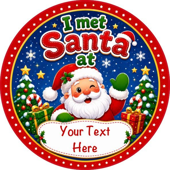 39 Personalised I met Santa Stickers Personalised with Any Text