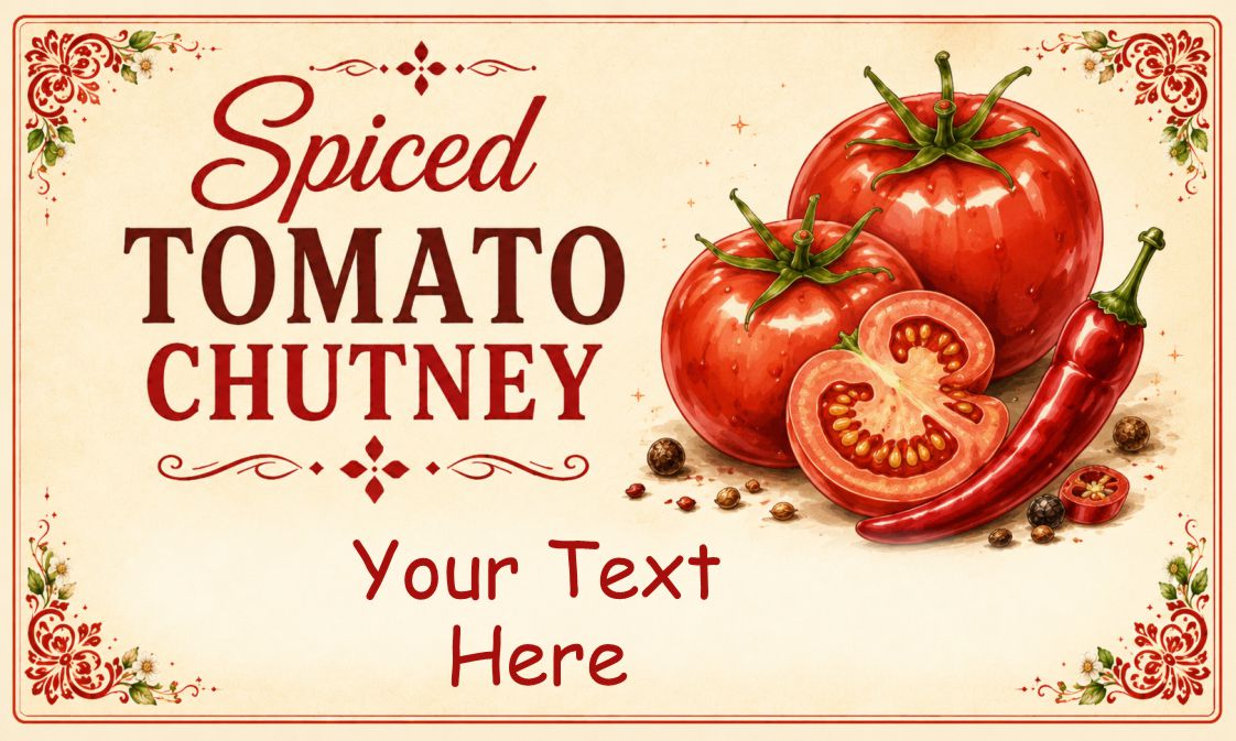 21 Personalised Spiced Tomato Chutney Labels