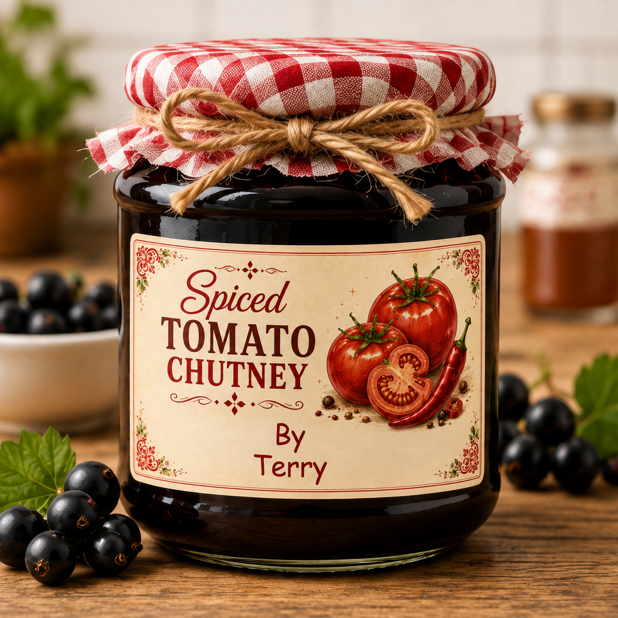 21 Personalised Spiced Tomato Chutney Labels