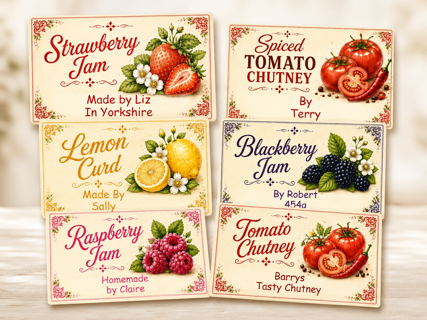 21 Personalised Cherry Jam Labels