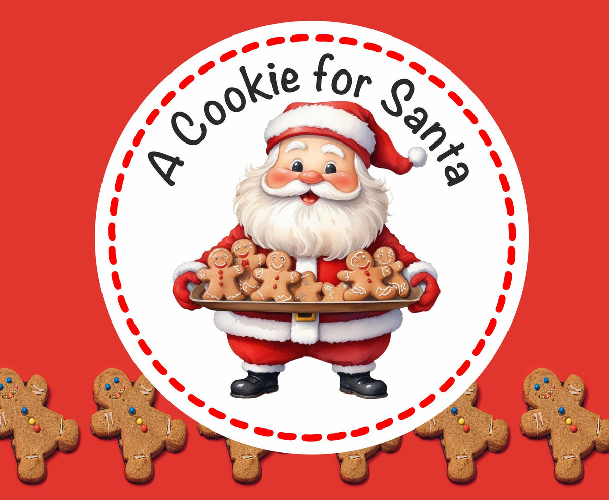 Cookie for Santa Christmas Stickers, Gift Labels, 50mm Round