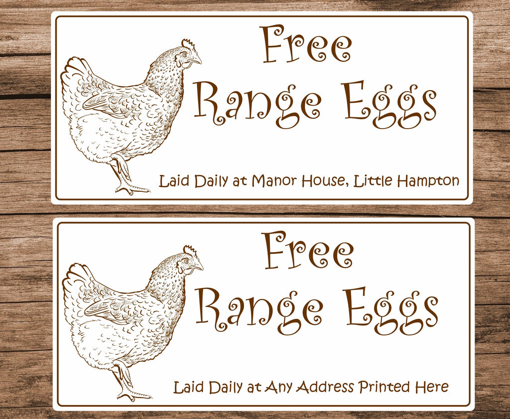 34 personalised free range eggs laid daily any address egg box labels/stickers