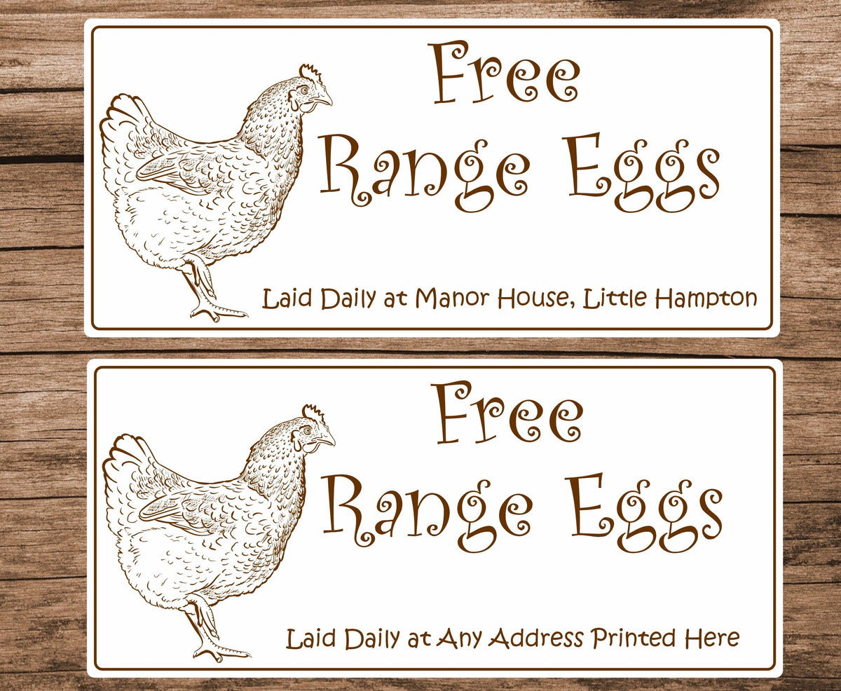 34 personalised free range eggs laid daily any address egg box labels/stickers