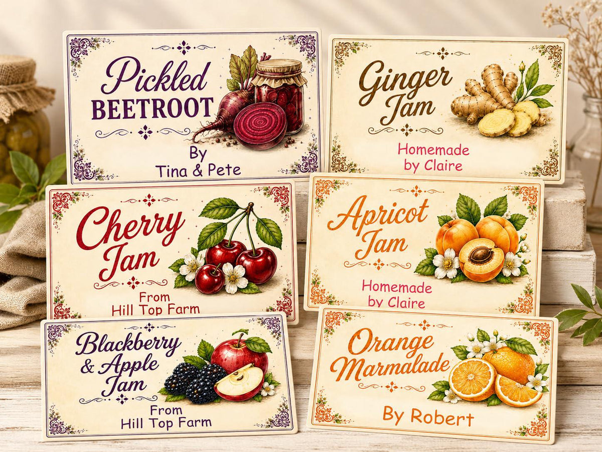 21 personalised pickled onion labels