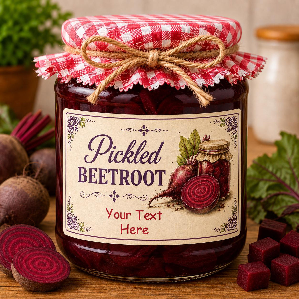 21 personalised pickled beetroot labels