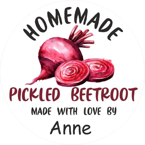 39 personalised pickled beetroot jar labels, stickers