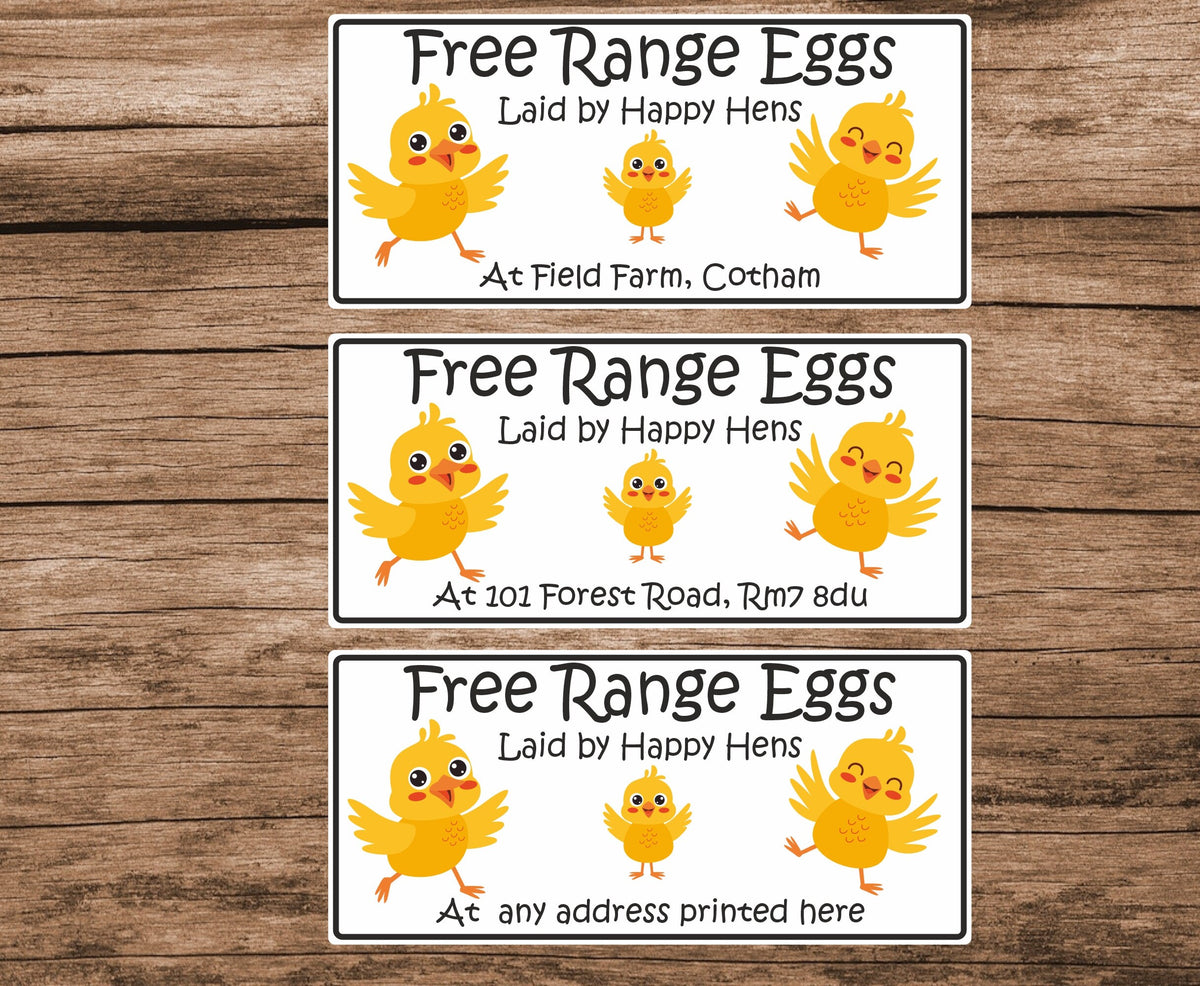 34 personalised egg box stickers labels freshly laid by happy hens