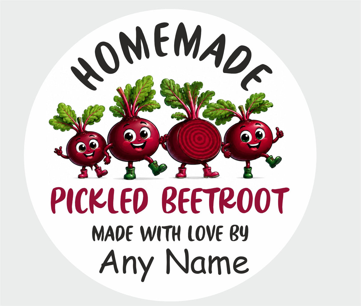 39 Personalised Pickled Beetroot Labels – Jar Stickers, Any Name Printed