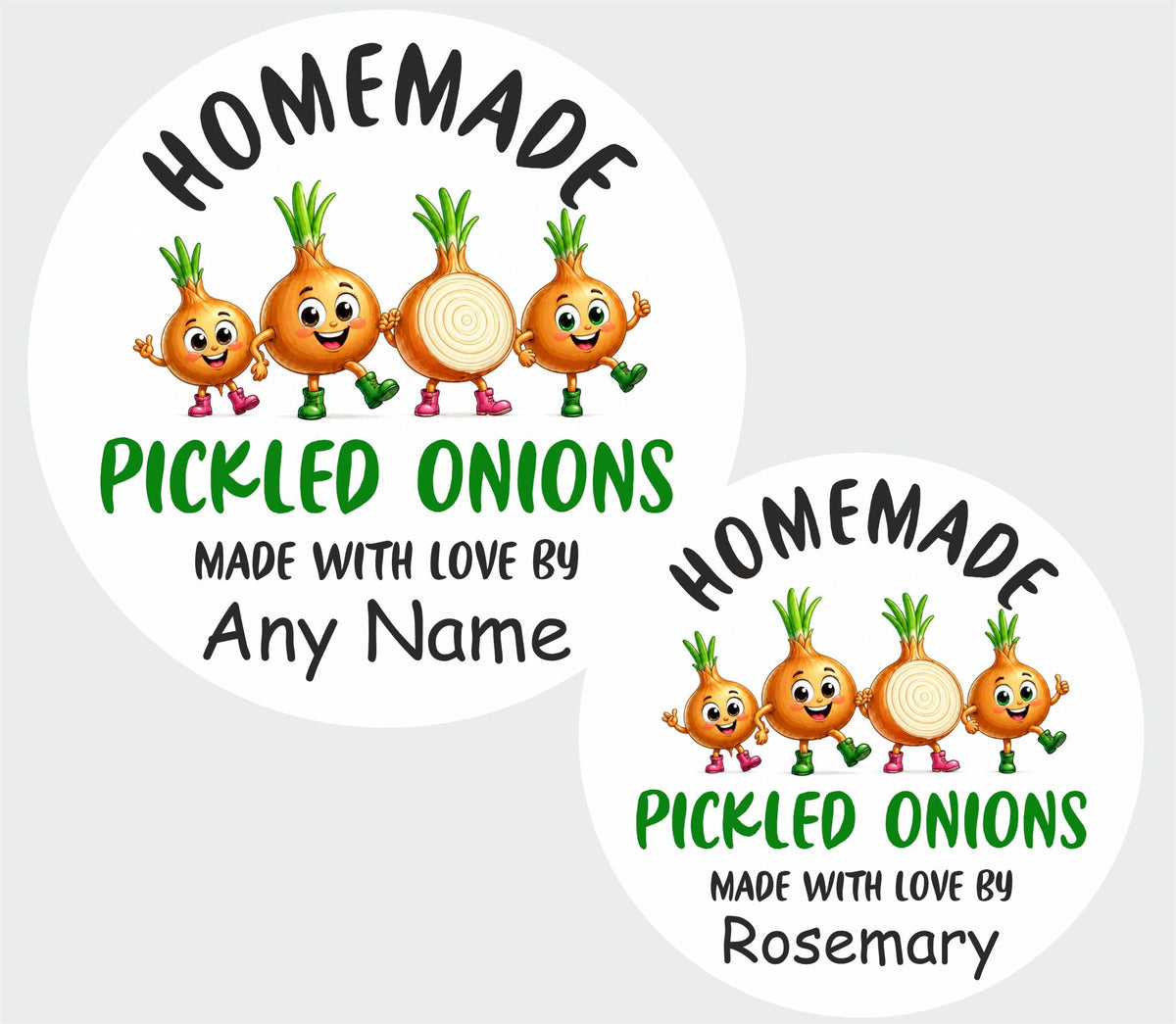 39 Personalised Pickled Onion Labels, Any Name printed, Jar Labels