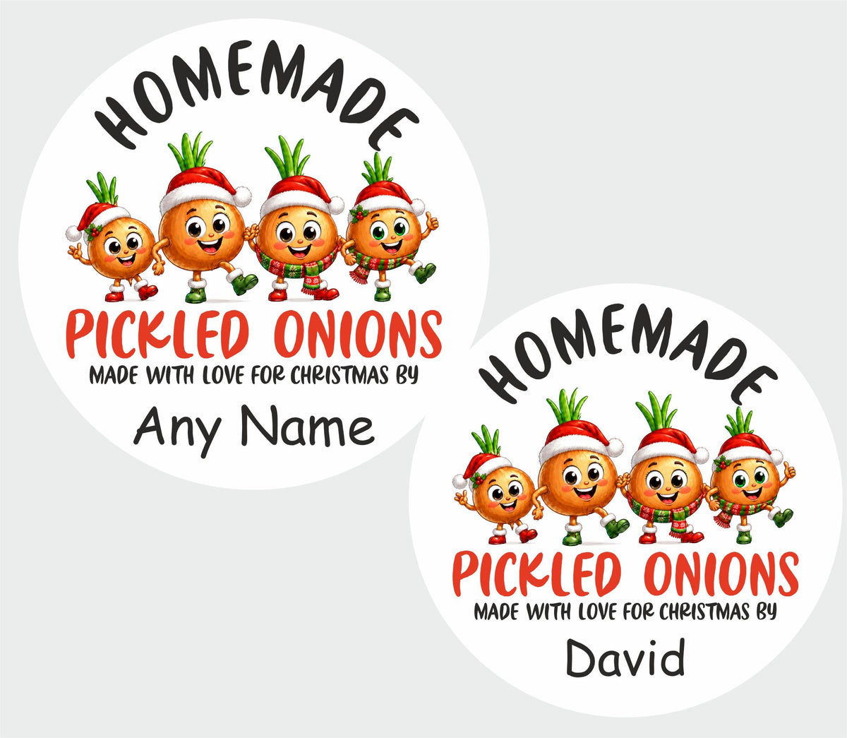 39 personalised Christmas Pickled Onion Labels Any Name Printed