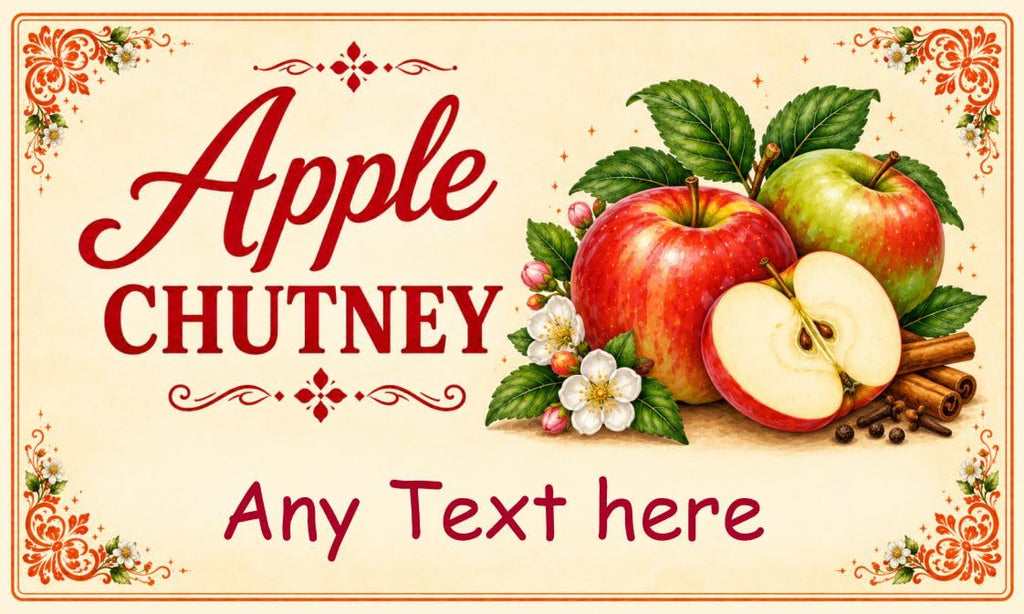 21 Personalised Apple Chutney Jar Labels – Homemade Preserve Stickers – Add Your Own Name
