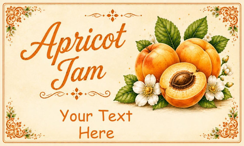 21 Personalised Apricot Jam Jar Labels – Homemade Preserve Stickers – Add Your Own Name