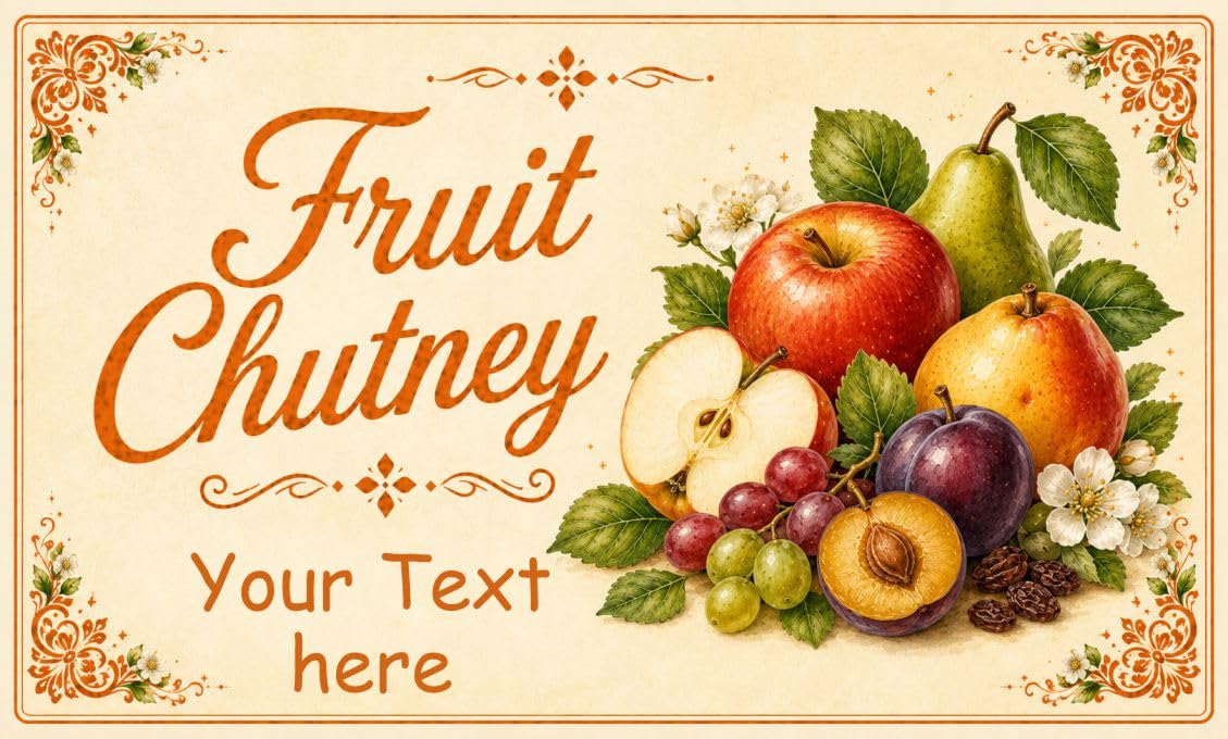 21 Personalised Fruit Chutney Jar Labels – Homemade Preserve Stickers – Add Your Own Name