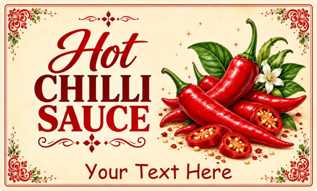 21 Hot Chilli SauceJar Labels – Homemade Preserve Stickers – Add Your Own Text
